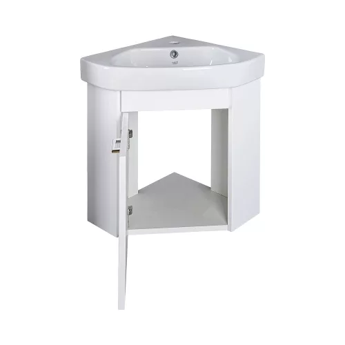 VivaStyle ARDA fali sarokszekrény CeraStyle ARDA porcelán sarokmosdóval 46 x 46 cm - BALOS