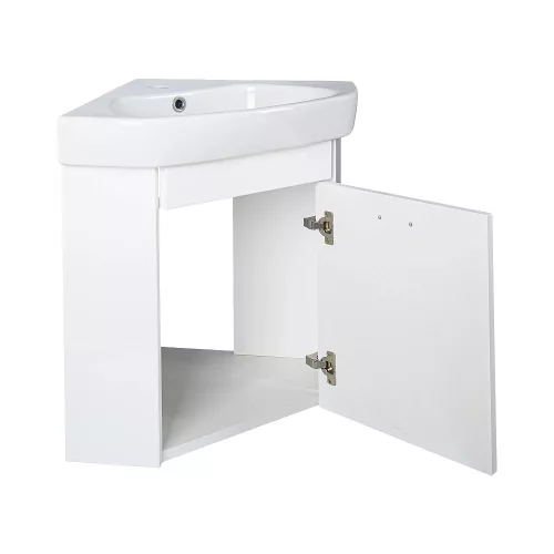 VivaStyle ARDA fali sarokszekrény CeraStyle ARDA porcelán sarokmosdóval 46 x 46 cm - JOBBOS
