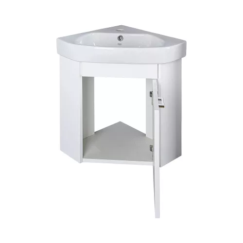 VivaStyle ARDA fali sarokszekrény CeraStyle ARDA porcelán sarokmosdóval 46 x 46 cm - JOBBOS
