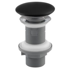   Klikk - klakk leeresztő - MATT FEKETE - porcelán - túlfolyó NÉLÜLI mosdókagylóhoz - 5/4" - Ø 73 mm