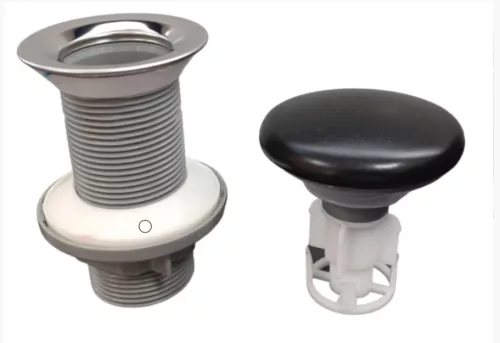 Klikk - klakk leeresztő - MATT FEKETE - porcelán - túlfolyó NÉLÜLI mosdókagylóhoz - 5/4" - Ø 73 mm