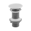 Klikk - klakk leeresztő - MATT FEHÉR - porcelán - túlfolyó NÉLKÜLI mosdókagylóhoz - 5/4" - Ø 73 mm