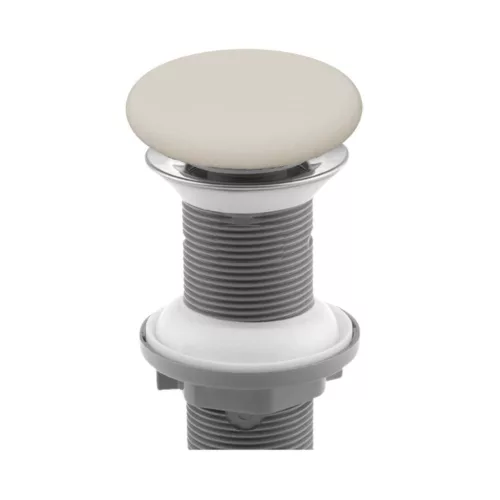 Klikk - klakk leeresztő - MATT BÉZS - porcelán- túlfolyó NÉLKÜLI mosdókagylóhoz- 5/4"- Ø 73 mm