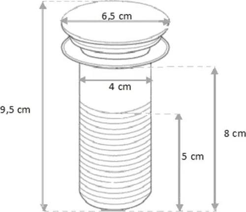 Klikk - klakk leeresztő - KEREK - KRÓM - túlfolyó NÉLKÜLI modókagylóhoz 5/4" - Ø 67 mm