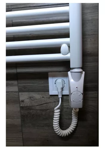 Birossi fűtőbetét törölközőszárító radiátorhoz - termosztátos - fehér - 300 Watt