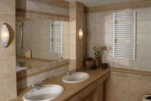 Birossi törölközőszárító radiátor - egyenes - fehér - 450 x 1320 mm
