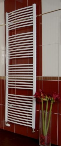 Birossi törölközőszárító radiátor - íves - fehér - 450 x 1850 mm