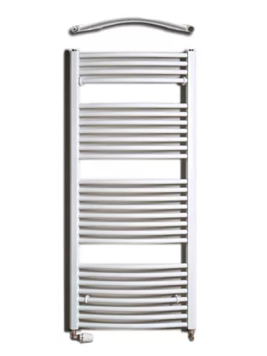 Birossi törölközőszárító radiátor - íves - fehér - 600 x 1320 mm