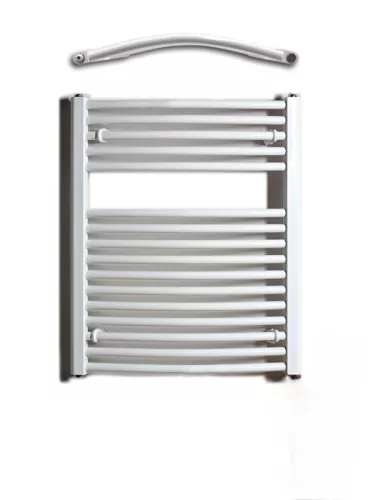 Birossi törölközőszárító radiátor - íves - fehér - 600 x 730 mm