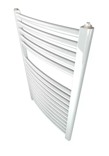 Birossi törölközőszárító radiátor - íves - fehér - 600 x 730 mm