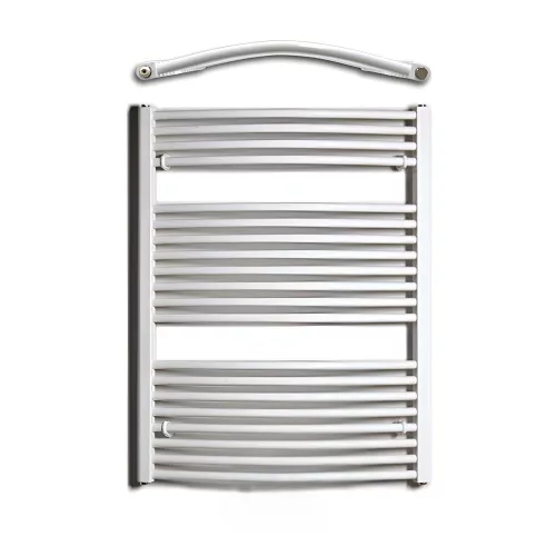 Birossi törölközőszárító radiátor - íves - fehér - 600 x 960 mm
