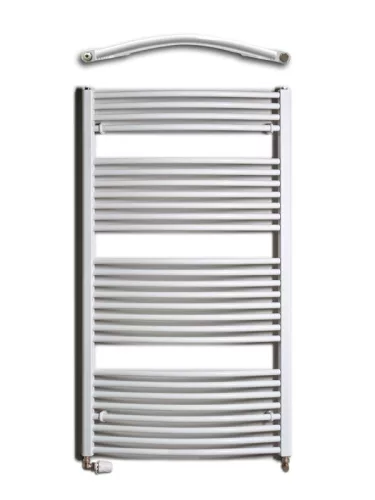 Birossi törölközőszárító radiátor - íves - fehér - 750 x 1320 mm