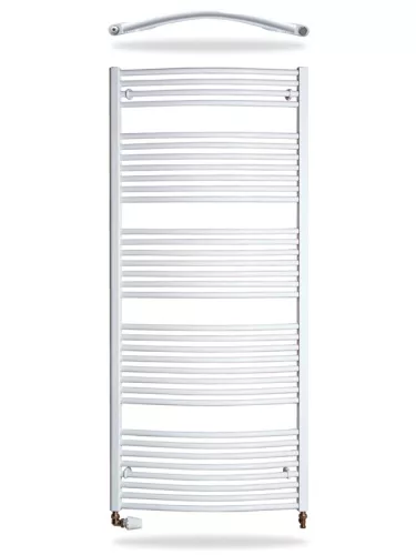 Birossi törölközőszárító radiátor - íves - fehér - 750 x 1680 mm