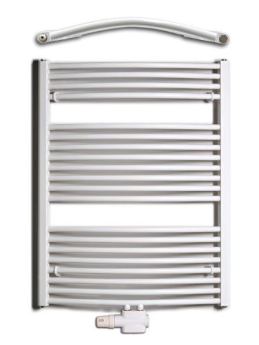 Birossi törölközőszárító radiátor - íves - fehér - 750x960 mm