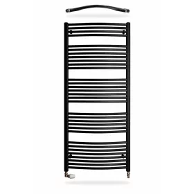   Birossi törölközőszárító radiátor - íves - fekete - 450 x 1320 mm