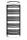 Birossi törölközőszárító radiátor - íves - fekete - 450 x 1320 mm
