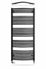 Birossi törölközőszárító radiátor - íves - fekete - 600 x 1680 mm