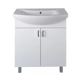   VivaStyle EKONOMIK 75 lábon álló 2 ajtós fürdőszobabútor Sanovit ZENON 6075 mosdóval 75 x 50 cm