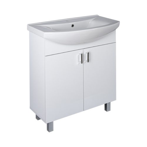 Viva STYLE Ekonomik 75 lábon álló 2 ajtós fürdőszobabútor Sanovit ZENON 6075 mosdóval 75 x 50 cm