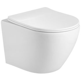   Eros ES BELLA SLIM - fali WC - WC ülőkével - TORNADO öblítés - perem nélküli - 49 cm