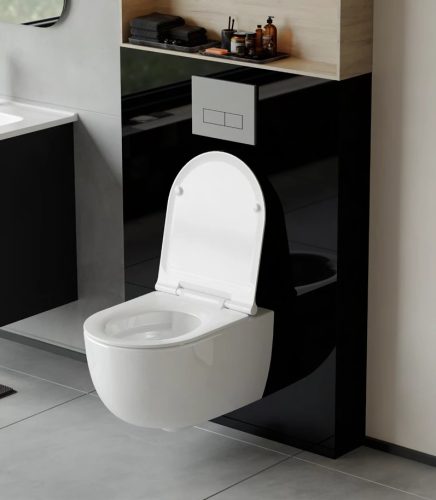 Eros ES BELLA SLIM - fali WC - WC ülőkével - TORNADO öblítés - perem nélküli - 49 cm