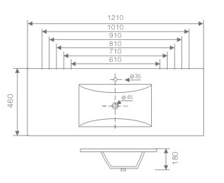 Lava beépíthető mosdó 51x 46 cm