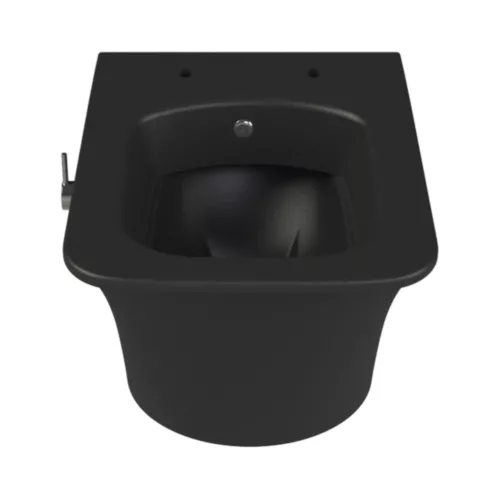 CeraStyle IBIZA fali WC - MATT FEKETE - BEÉPÍTETT bidé funkcióval - perem nélküli - 51 cm
