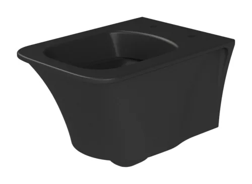 CeraStyle IBIZA fali WC - MATT FEKETE - BEÉPÍTETT bidé funkcióval - perem nélküli - 51 cm