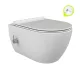 CeraStyle CITY fali WC - MATT FEHÉR- BEÉPÍTETT bidé funkcióval -rimless -perem nélküli - 53 cm
