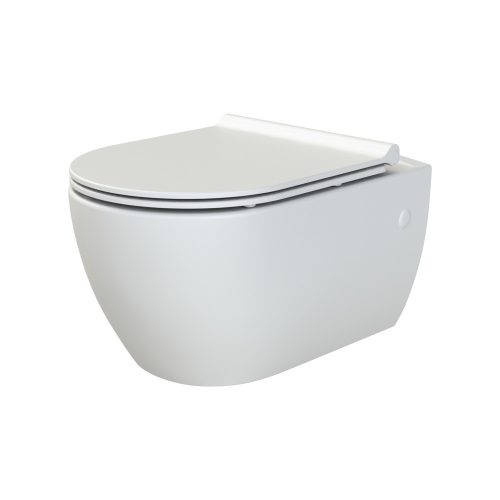 CeraStyle CITY fali WC - MATT FEHÉR- BEÉPÍTETT bidé funkcióval -rimless -perem nélküli