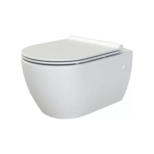 CeraStyle CITY fali WC - MATT FEHÉR- BEÉPÍTETT bidé funkcióval -rimless -perem nélküli - 53 cm