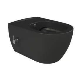   CeraStyle CITY fali WC - MATT FEKETE - BEÉPÍTETT bidé funkcióval - perem nélküli - 53 cm