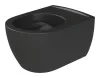 CeraStyle CITY fali WC - MATT FEKETE - BEÉPÍTETT bidé funkcióval - perem nélküli - 53 cm