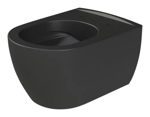 CeraStyle CITY fali WC - MATT FEKETE - BEÉPÍTETT bidé funkcióval - perem nélküli - 53 cm