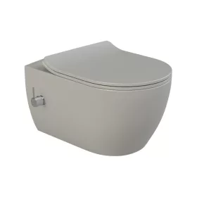   CeraStyle CITY fali WC - MATT SZÜRKE - BEÉPÍTETT bidé funkcióval - perem nélküli - 53 cm