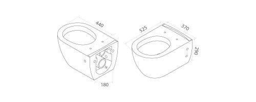 CeraStyle CITY fali WC - MATT FEHÉR - rimless - perem nélküli - rejtett szerelésű