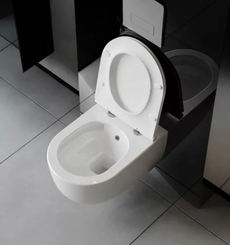 CeraStyle BELLA fali WC - BEÉPÍTETT bidé funkcióval - perem nélküli - VORTEX örvényöblítéssel -53 cm
