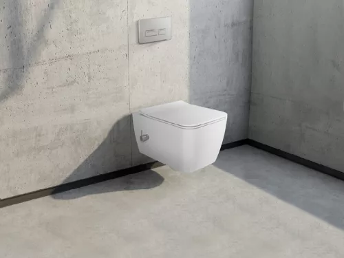 CeraStyle HERA fali WC - MATT FEHÉR - BEÉPÍTETT bidé funkcióval - perem nélküli - 52 cm