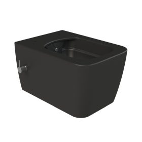   CeraStyle HERA fali WC - MATT FEKETE - BEÉPÍTETT bidé funkcióval - perem nélküli