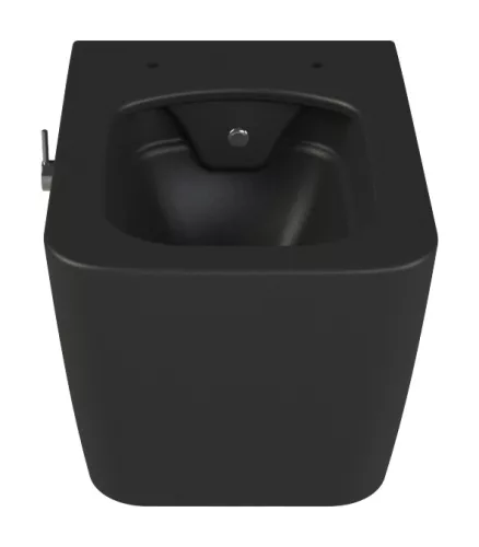 CeraStyle HERA fali WC - MATT FEKETE - BEÉPÍTETT bidé funkcióval - perem nélküli - 52 cm