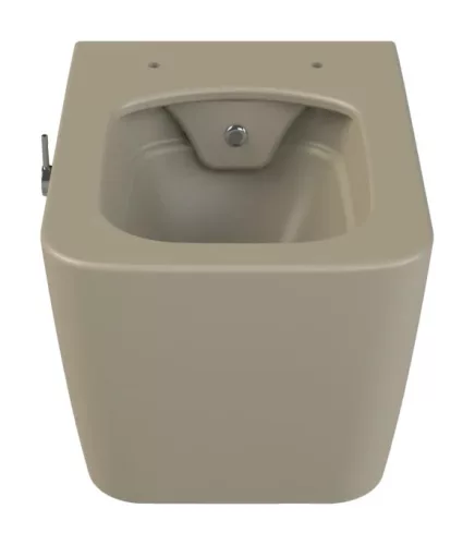 CeraStyle HERA fali WC - MATT BÉZS - BEÉPÍTETT bidé funkcióval - perem nélküli - 52 cm