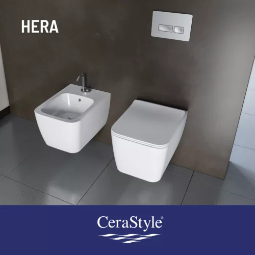 CeraStyle HERA fali WC - MATT FEHÉR - rimless - perem nélküli - rejtett rögzítésű - 52 cm