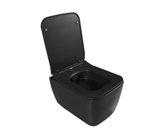 CeraStyle HERA fali WC - MATT FEKETE - rimless - perem nélküli - rejtett rögzítésű - 52 cm