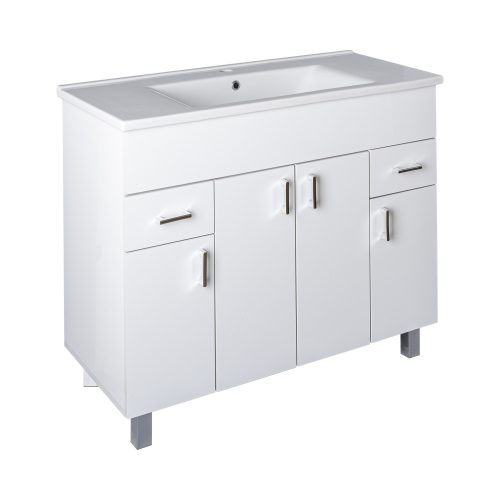 Ekonomik PLUS 100 fürdőszobabútor + Tükrös szekrény 100 + mosdó