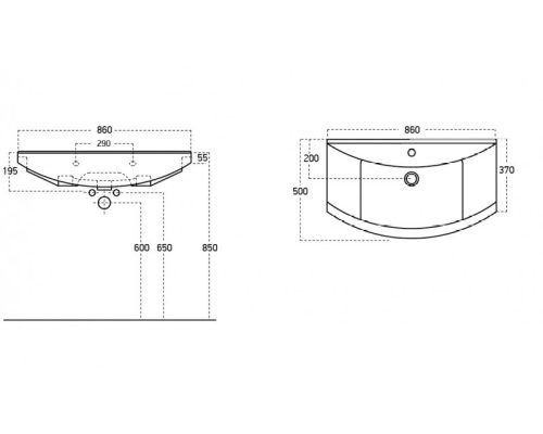 Viva Szquare 85 fürdőszobabútor + Szquare 85 tükrös szekrény + mosdó