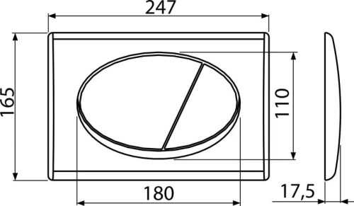 Alcaplast nyomólap - dupla nyomógomb - KRÓM - MATT
