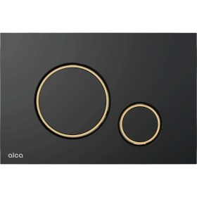   Alcaplast nyomólap - dupla nyomógomb - FEKETE-MATT / ARANY-FÉNYES