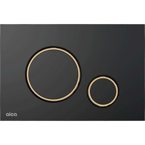 Alcaplast nyomólap - dupla nyomógomb - FEKETE-MATT / ARANY-FÉNYES