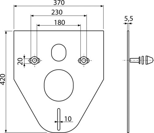 Alcaplast zajcsökkentő lemez - fali WC-hez és bidéhez - tartozékokkal - fehér