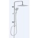 Viva ZEN Zuhanyrendszer szögletes - króm - fejzuhany, zuhanyfej, gégecső - 20 x 20 cm